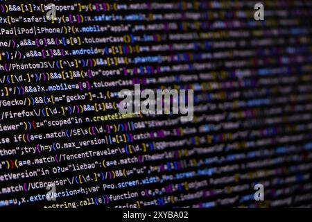 Coding screen of web developer programming codes Stock Photo