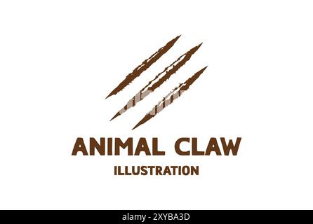 Vintage Retro Animal Claw Scratch Marks Icon Illustration Stock Vector
