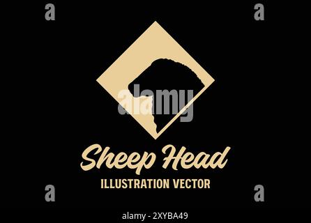 Simple Minimalist Goat Sheep Head Silhouette Illustration Vector Stock Vector