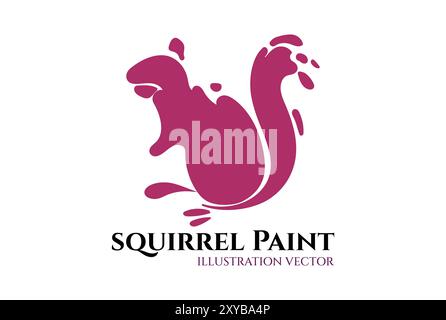 Liquid Squirrel Splash Water Oil Paint Icon Illustration Symbol Design Vector Stock Vector