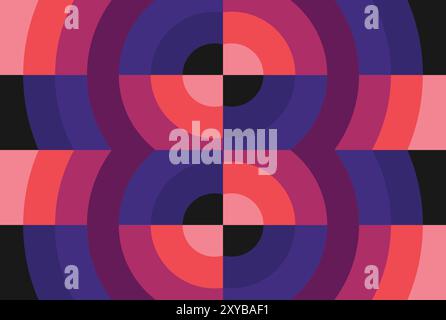 Trendy Modern Abstract Circular Trim Minimal geometric Dynamic shapes composition Background Design Stock Vector