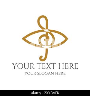 Music Tone Note with Eye Vision Symbol Illustration Vector Stock Vector