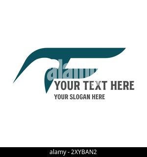 Initial Letter F for Falcon Hawk Eagle Symbol Illustration Vector Stock Vector
