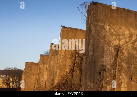 Original remains of the wall in Bernauer Strasse Stock Photo