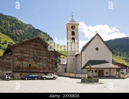 Vals market square, Switzerland, Europe Stock Photo