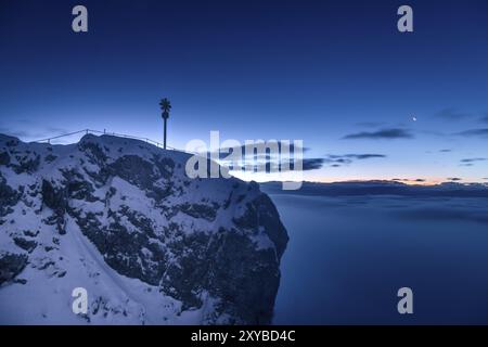 Sunrise on the Zugspitze Stock Photo