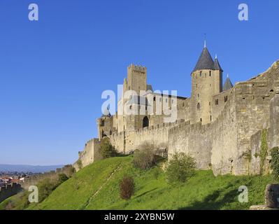 Cite von Carcassonne, Castle of Carcassonne in southern France Stock Photo