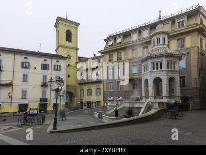 Famous fountain called La Bollente, known since roman times, symbol of Acqui Terme in Piedmont Stock Photo