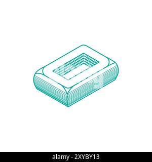 Simple Minimalist Isometric Stadium Arena for Sport Club Icon Illustration Design Vector Stock Vector