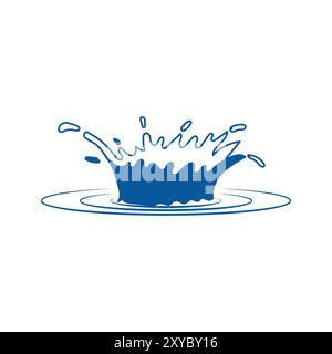 Isolated Water Drop Splash Wave Icon Illustration Vector Stock Vector