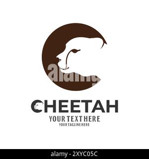Initial Letter C for Cheetah Cat Tiger Leopard Jaguar Logo Icon Illustration Vector Stock Vector