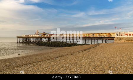 Herne Bay, Kent, England, UK, September 20, 2017: View at the North Sea coast and the pier Stock Photo