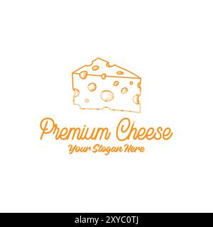 Vintage Retro Slice Cheese for Product Label Logo Design Illustration Vector Stock Vector