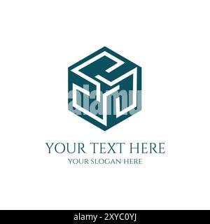 Futuristic Hexagon Geometric Cube Box Square Icon Symbol Illustration Vector Stock Vector
