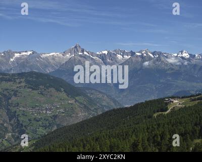 Summit Station Of The Cable Car Hannigalp, Valais Stock Photo