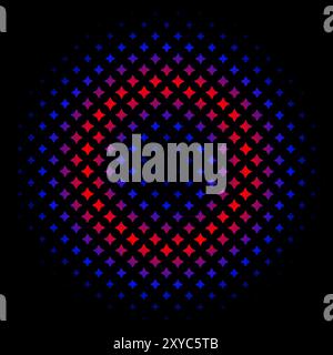 abstract background Blue and red  Digital Halftone Pattern Stock Vector