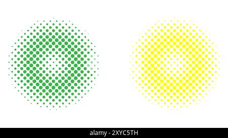 abstract background yellows and green with Digital Halftone Pattern with white background Stock Vector