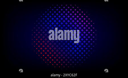 abstract background Blue  purple pink Sphere with Digital Halftone Pattern Stock Vector