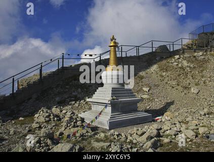 Stupa on top of Mount Santis, Switzerland, Europe Stock Photo