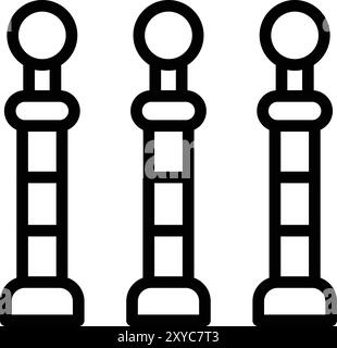 Bollards Vector Icon Design Illustration Stock Vector