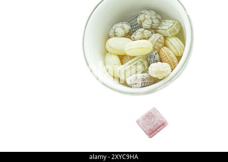 Colourful sweets in a small bowl Stock Photo