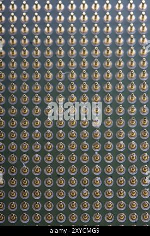 Close view detail of some computer microprocessors isolated on a white ...