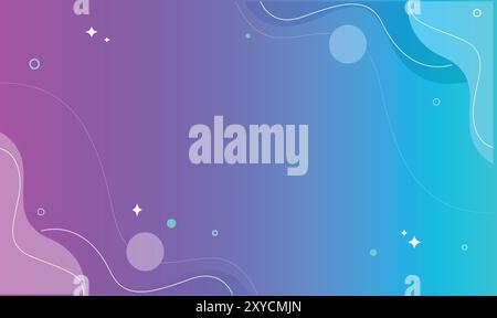 abstract modern wave background with a blue and pink and green circles Stock Vector