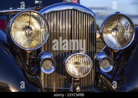 Close-up of the Front of a Vintage Bentley Stock Photo