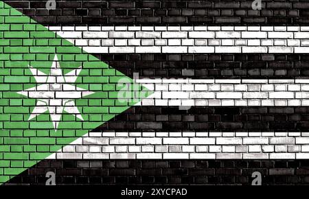 Flag of Nenthead painted on brick wall Stock Photo