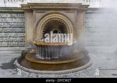 Famous fountain called La Bollente, known since roman times, symbol of Acqui Terme in Piedmont Stock Photo