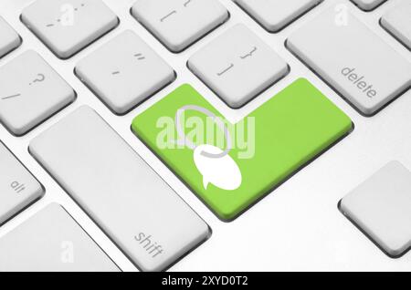 Communication concept: Balloons key on the computer keyboard Stock Photo