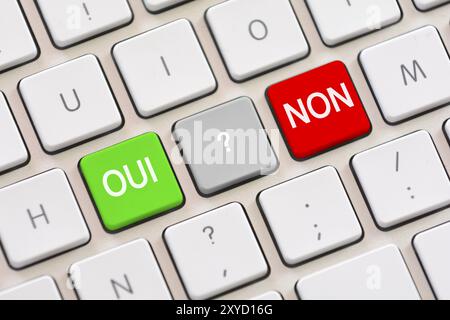 Oui or Non choice in French on keyboard Stock Photo