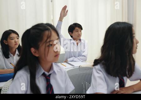 Students Engaging in Classroom Learning Session Stock Photo