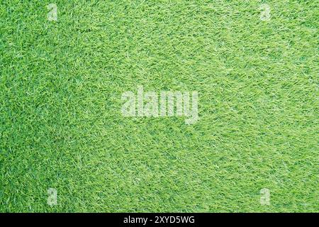 Close up Artificial green grass on floor soccer field Stock Photo