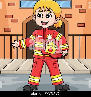 Female Firefighter Cartoon Colored Clipart Stock Vector Image & Art - Alamy