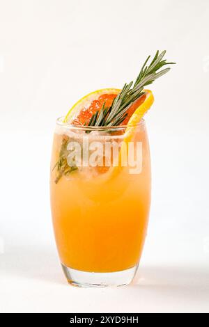 Fresh Pure Grapefruit Juice  on white table Stock Photo