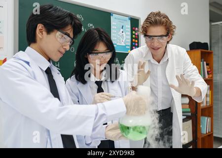 Conducting Scientific Experiment in Laboratory Setting Stock Photo