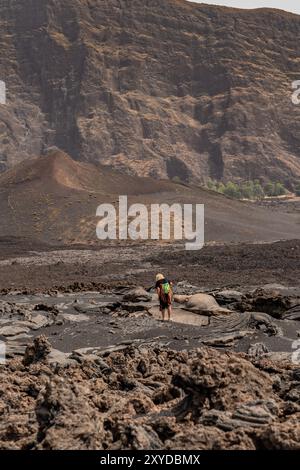 Lava field in Cha das Caldeiras (crater) showing the 1995 eruption and ...