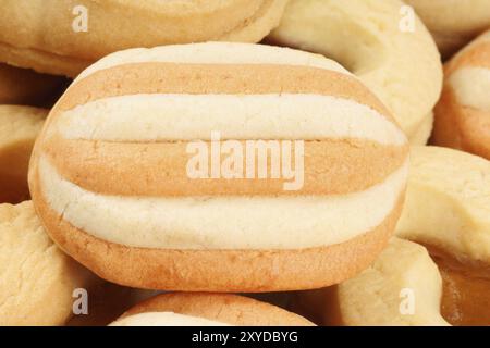 Close-up of some mixed shortcrust pastry biscuits Stock Photo