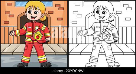 Female Firefighter Cartoon Colored Clipart Stock Vector Image & Art - Alamy