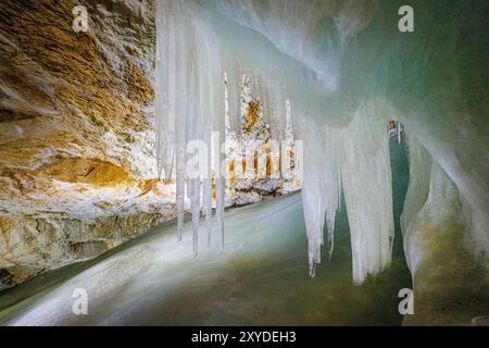 Dobsinska ice cave, Hungary Stock Photo