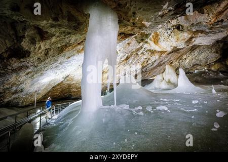Dobsinska ice cave, Hungary Stock Photo