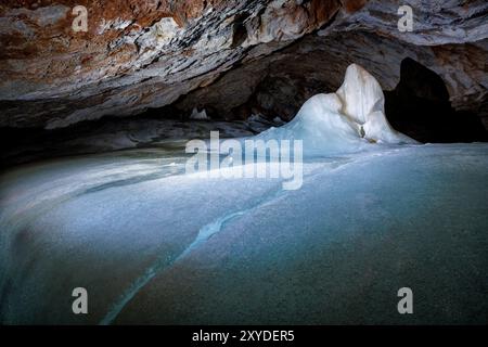 Dobsinska ice cave, Hungary Stock Photo