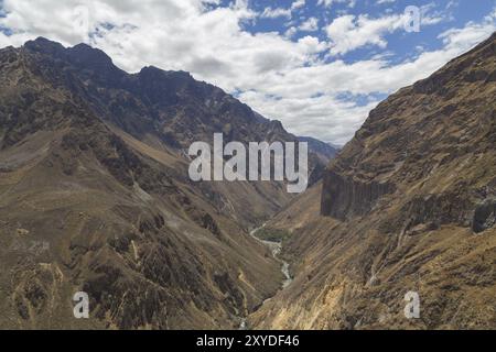 Panoramic view of the Colca Canyon in Peru Stock Photo