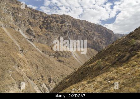 Panoramic view of the Colca Canyon in Peru Stock Photo