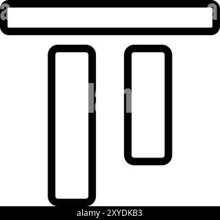 Top alignment Vector Icon Design Illustration Stock Vector