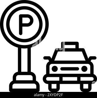 Parking Vector Icon Design Illustration Stock Vector