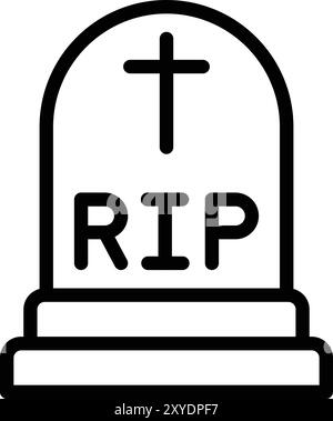 Grave Vector Icon Design Illustration Stock Vector