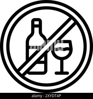 No alcohol Vector Icon Design Illustration Stock Vector