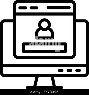 Web login Vector Icon Design Illustration Stock Vector